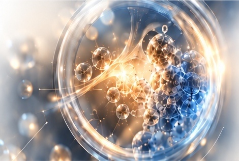 Scientific innovation visual representing discovery, development, partnership, and real-world impact