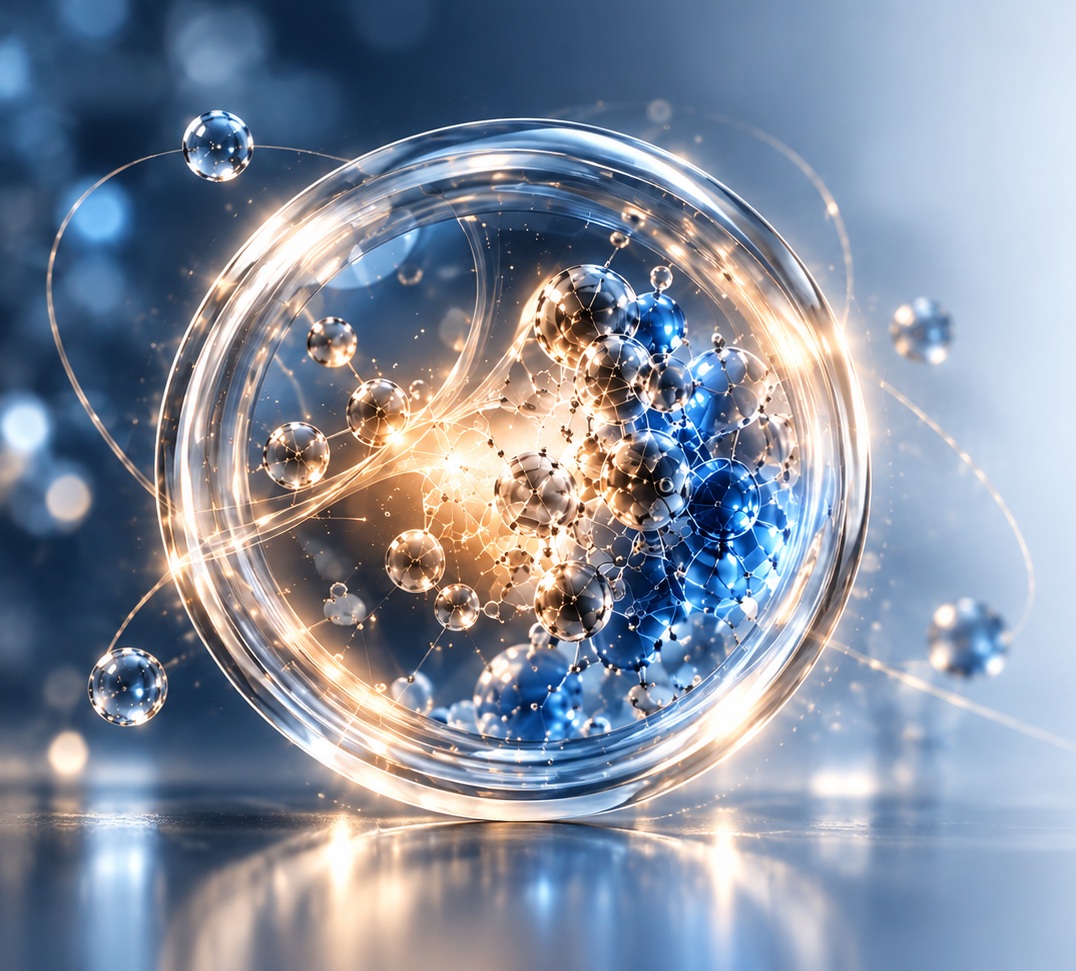 Scientific innovation visual representing discovery, development, partnership, and real-world impact