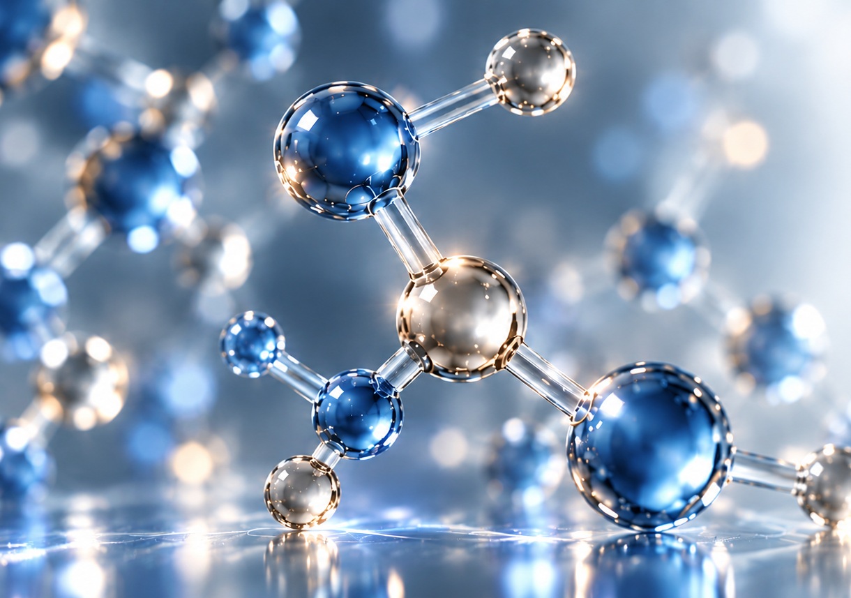 Molecular structure representing scientific discovery and therapeutic development